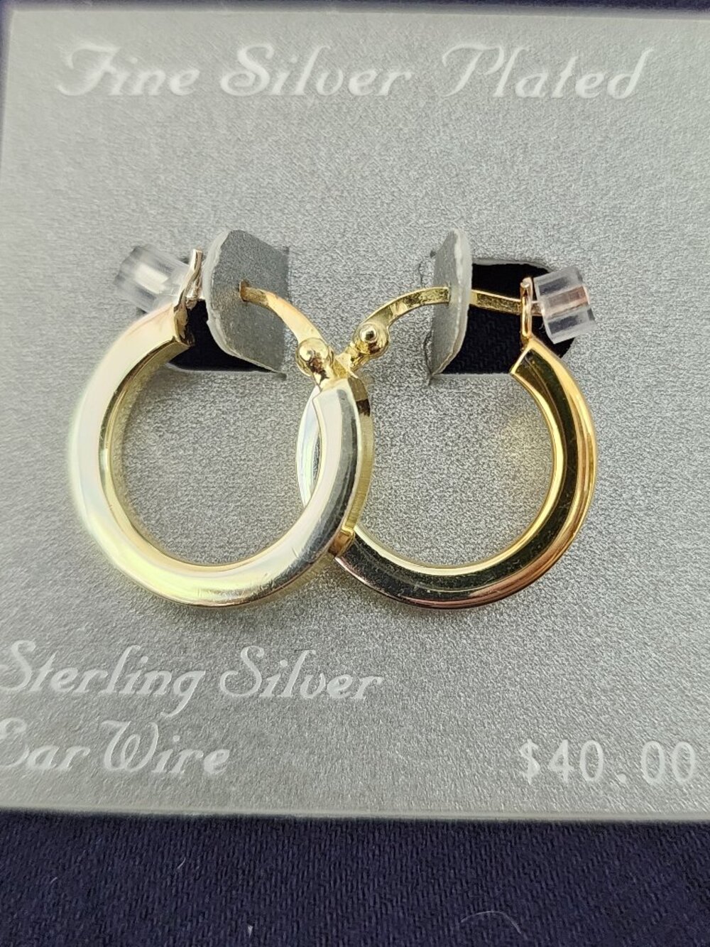Gold Plated Hoop Earrings Sterling Silver Ear Wire Kohl's NWT